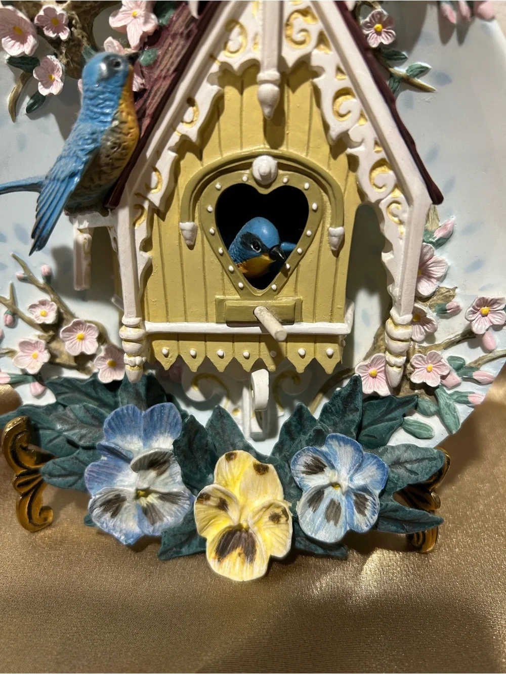 The Bradford Exchange Vintage Blue, Yellow & White Birdhouse Wall Art